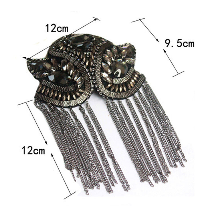 Handcrafted Rhinestone Shoulder Necklace | Fashion Tassel Accessory-Luxury Gold-State of Style
