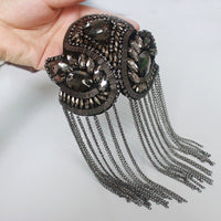 Handcrafted Rhinestone Shoulder Necklace | Fashion Tassel Accessory-Luxury Gold-State of Style
