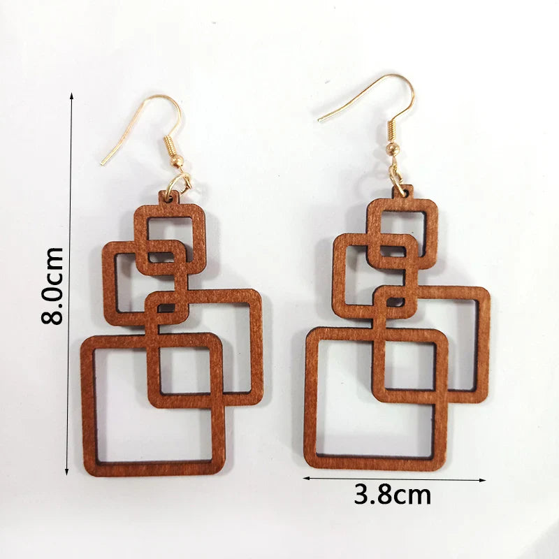 Handcrafted Wooden Drop Earrings | Eco-Friendly Fashion-State of Style