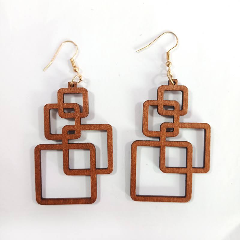 Handcrafted Wooden Drop Earrings | Eco-Friendly Fashion-State of Style