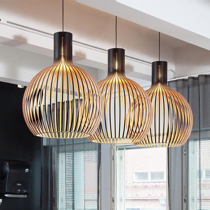 Handcrafted Wooden Pendant Light - RustikAura-23 cm-Classic Wood-State of Style
