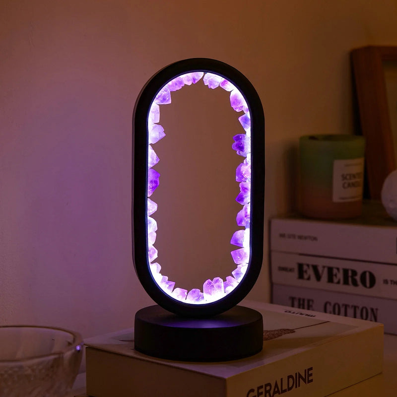 Handmade Amethyst Lamp - Serenith-Amethyst Raw Black-State of Style