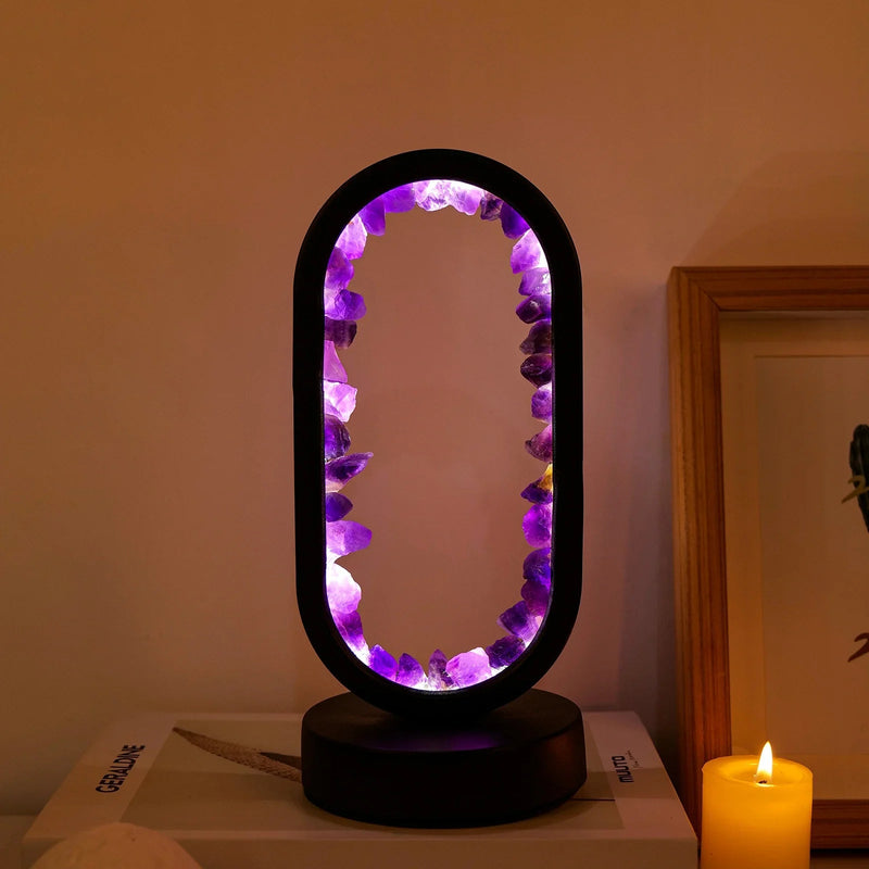 Handmade Amethyst Lamp - Serenith-Amethyst Raw Black-State of Style