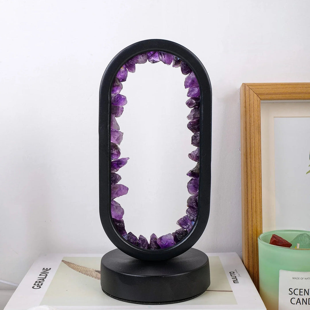 Handmade Amethyst Lamp - Serenith-Amethyst Raw Black-State of Style