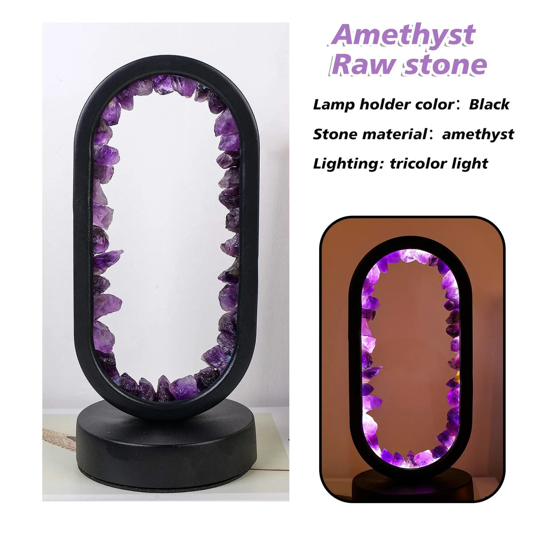 Handmade Amethyst Lamp - Serenith-Amethyst Raw Black-State of Style