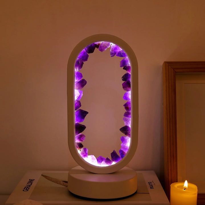 Handmade Amethyst Lamp - Serenith-Amethyst Raw White-State of Style