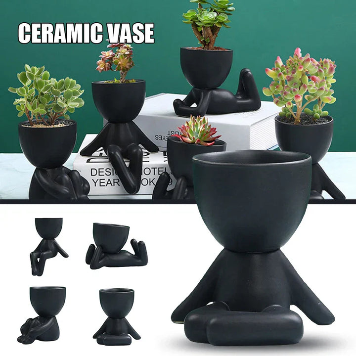 Handmade Ceramic Succulent Planter with Drainage Hole - TerraCotta-01-State of Style