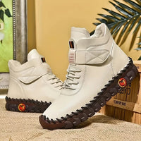 Handmade Comfort Sneaker Boots - Amara-Beige-5-State of Style