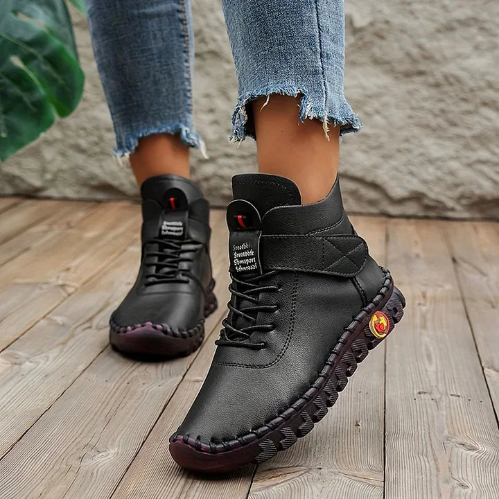 Handmade Comfort Sneaker Boots - Amara-Black-5-State of Style