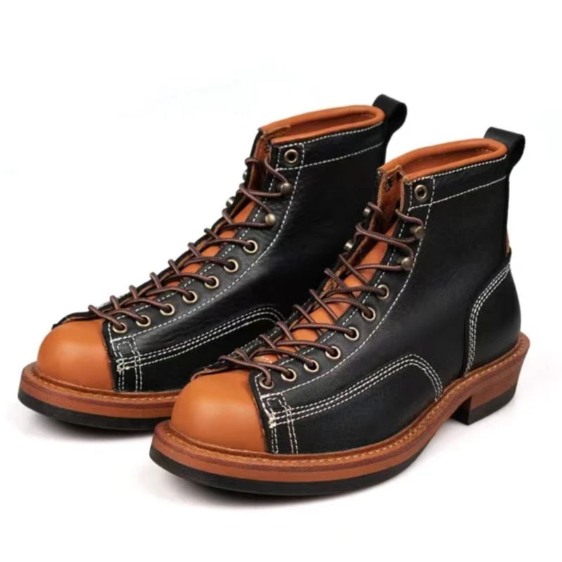 Handmade Leather Ankle Boots Lucas – Vintage British Style-Black-5.0-State of Style