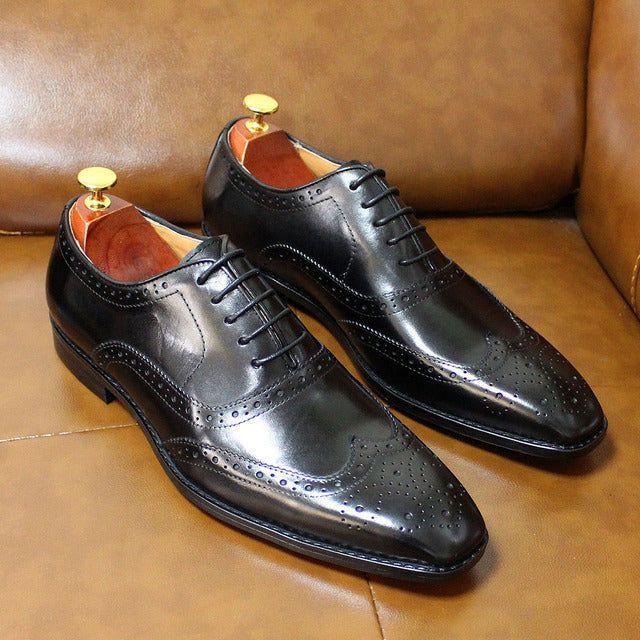 Handcrafted men's leather Oxford shoes – Valentin
