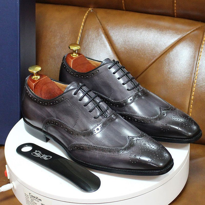 Handcrafted men's leather Oxford shoes – Valentin