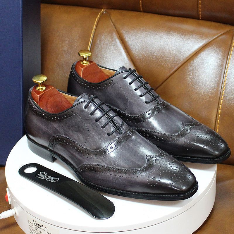 Handcrafted men's leather Oxford shoes – Valentin