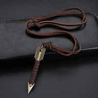 Handmade Vintage Leather Arrow Pendant Necklace-Brown-State of Style