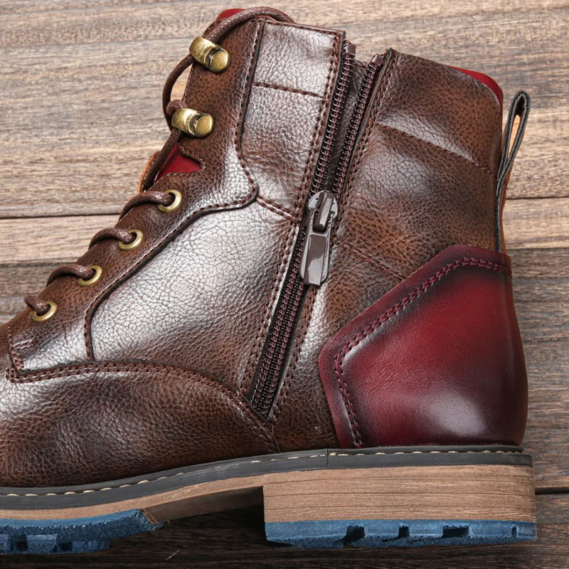 Handmade Vintage Leather Boots Wagner – Classic Zip-Up Design-Grey-6.5-State of Style
