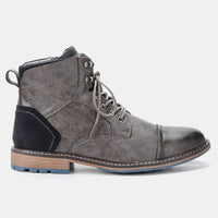 Handmade Vintage Leather Boots Wagner – Classic Zip-Up Design-Grey-6.5-State of Style