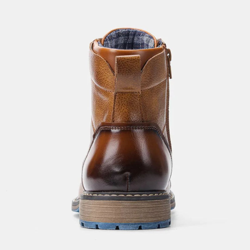 Handmade Vintage Leather Boots Wagner – Classic Zip-Up Design-Grey-6.5-State of Style