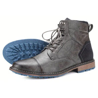 Handmade Vintage Leather Boots Wagner – Classic Zip-Up Design-Grey-6.5-State of Style