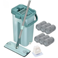 Handsfree Flat Press Mop with Bucket - FlexiMop-3 cloths-State of Style