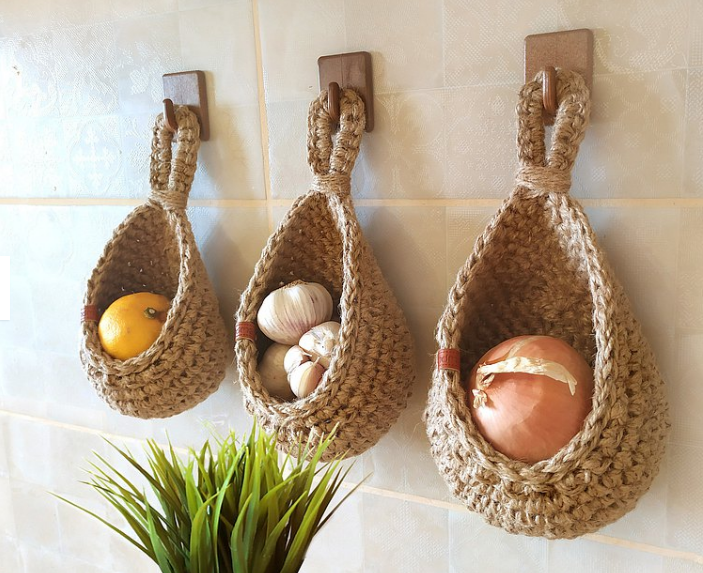 Hanging Cotton Yarn Wall Baskets – Nara-S: 18X17cm-State of Style