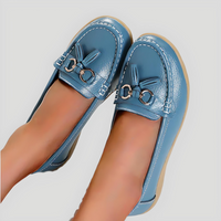 Hannah – Casual Slip-On Shoes with Ribbon Accent-Light Blue-4.5-State of Style