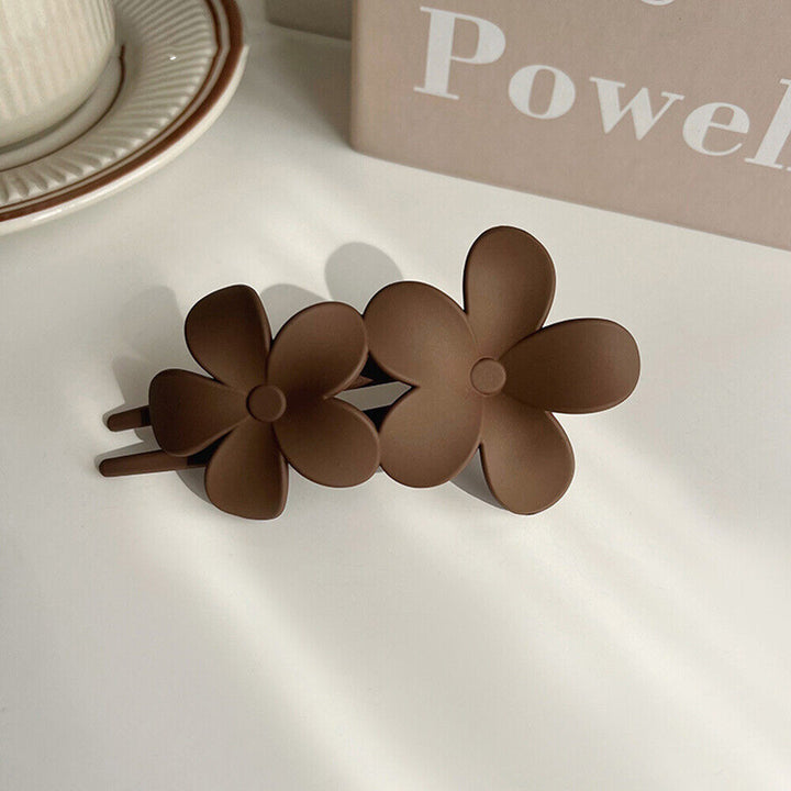 Hannah Traditional Hair Accessories – Non-Slip Matte Floral Hair Clips-Coffee-State of Style