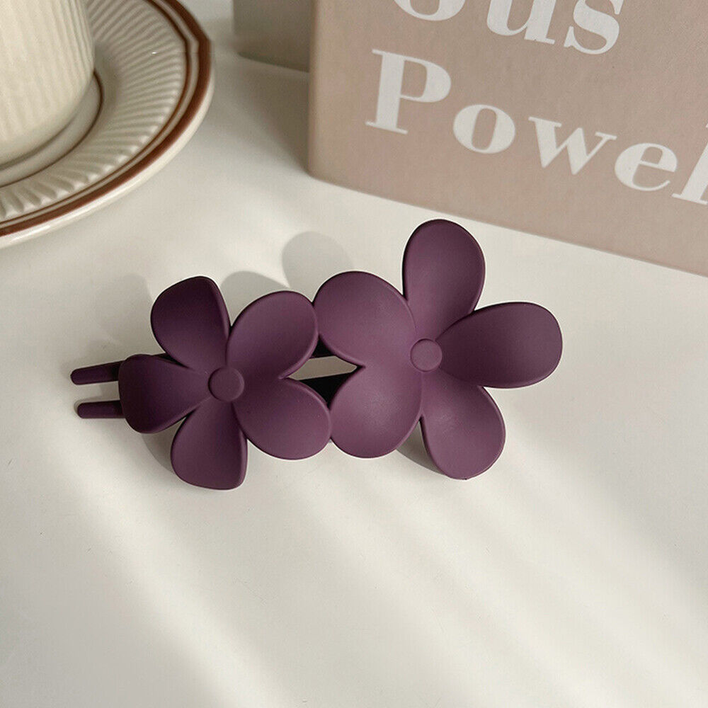 Hannah Traditional Hair Accessories – Non-Slip Matte Floral Hair Clips-Purple-State of Style