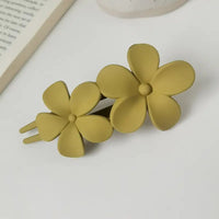 Hannah Traditional Hair Accessories – Non-Slip Matte Floral Hair Clips-Yellow-State of Style