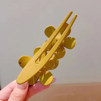 Hannah Traditional Hair Accessories – Non-Slip Matte Floral Hair Clips-Yellow-State of Style