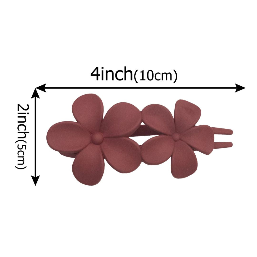 Hannah Traditional Hair Accessories – Non-Slip Matte Floral Hair Clips-Yellow-State of Style