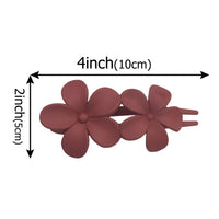 Hannah Traditional Hair Accessories – Non-Slip Matte Floral Hair Clips-Yellow-State of Style