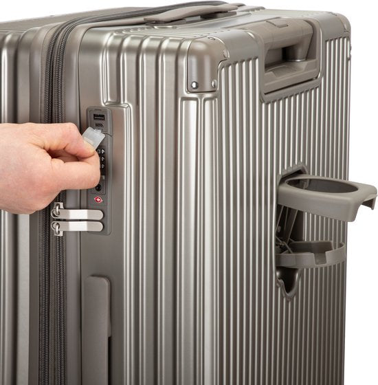 Hard case suitcase with extras – Mykonos-Gray-S (39 L)-State of Style