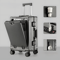 Hard-shell hand luggage suitcase – Manhattan Pro-Gray-State of Style