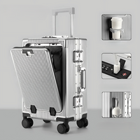 Hard-shell hand luggage suitcase – Manhattan Pro-Silver-State of Style