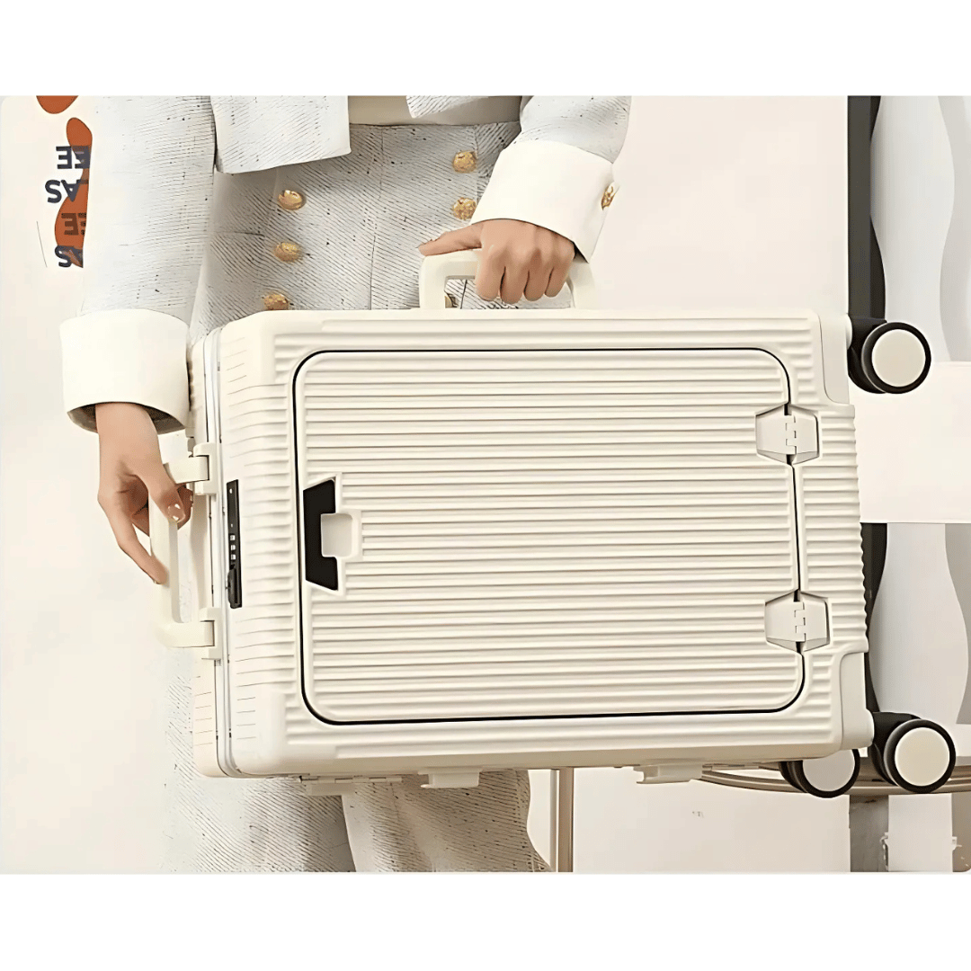 Hard-shell hand luggage suitcase – Manhattan Pro-Silver-State of Style