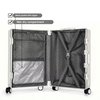Hard-shell hand luggage suitcase – Manhattan Pro-Silver-State of Style
