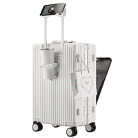 Hard-shell hand luggage suitcase – Manhattan Pro-Silver-State of Style