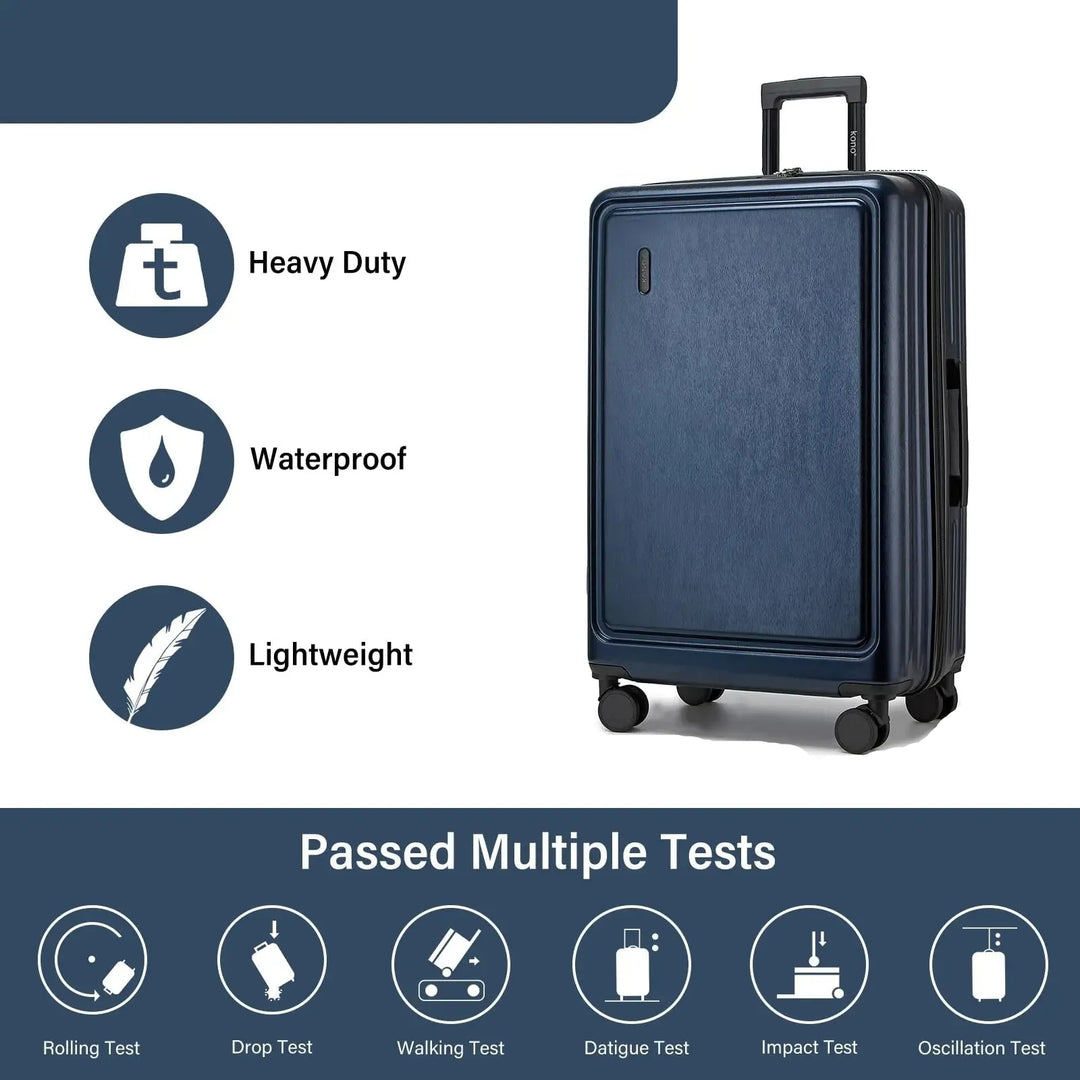 Hard-shell suitcase – Denver-Blue-S (40 L)-State of Style