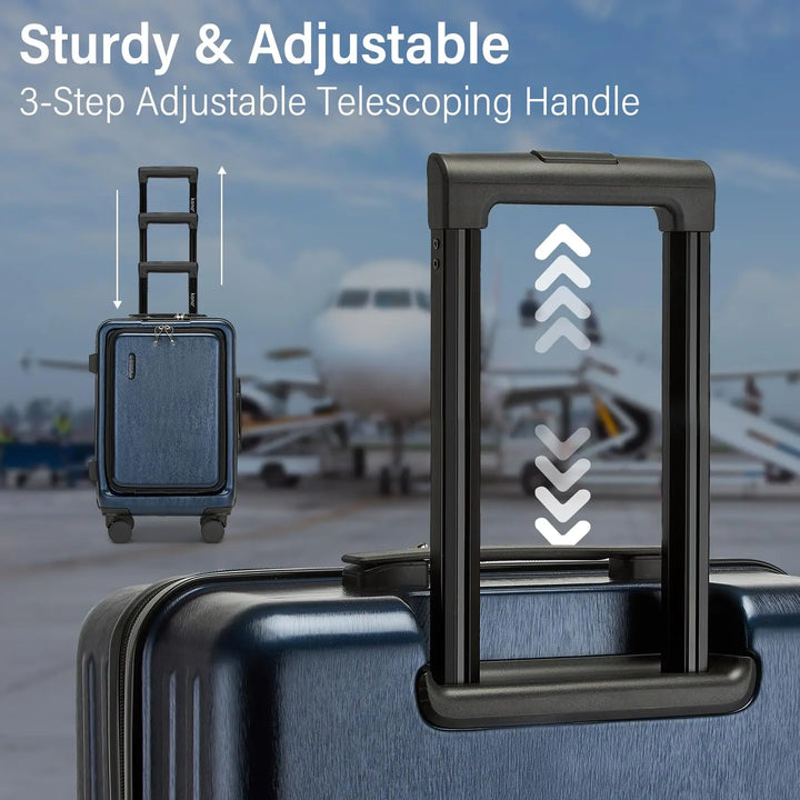 Hard-shell suitcase – Denver-Blue-S (40 L)-State of Style