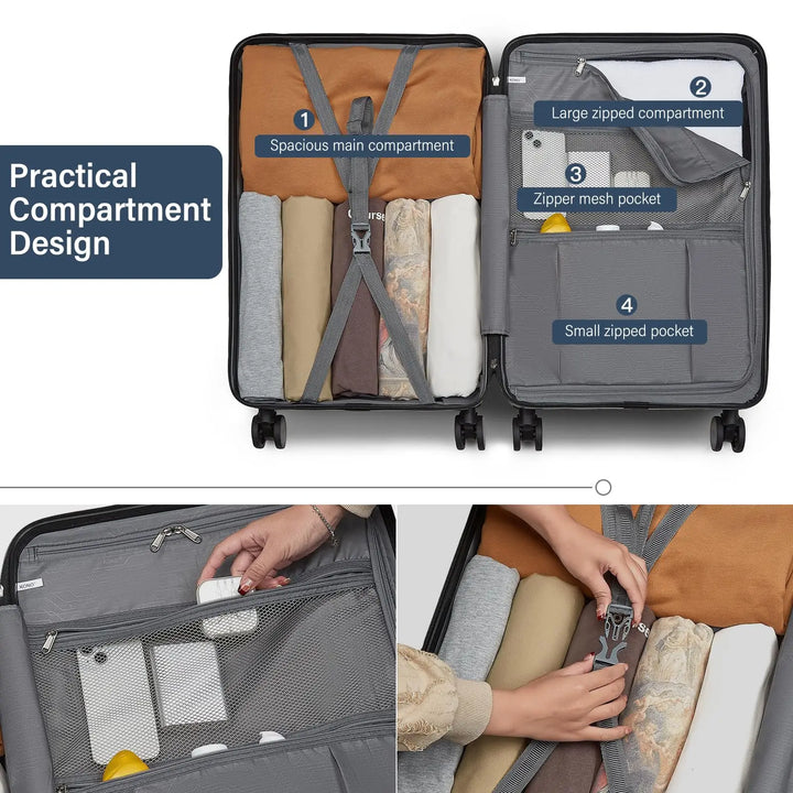 Hard-shell suitcase – Denver-Blue-S (40 L)-State of Style