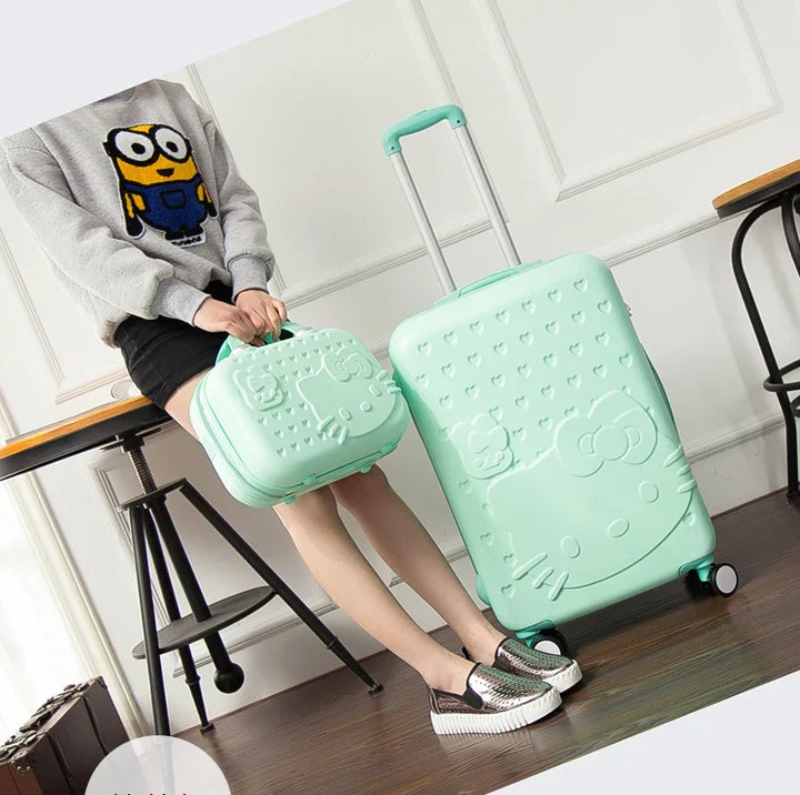 Hard shell suitcase set – Kyoto-Light blue-S (39 L)-State of Style