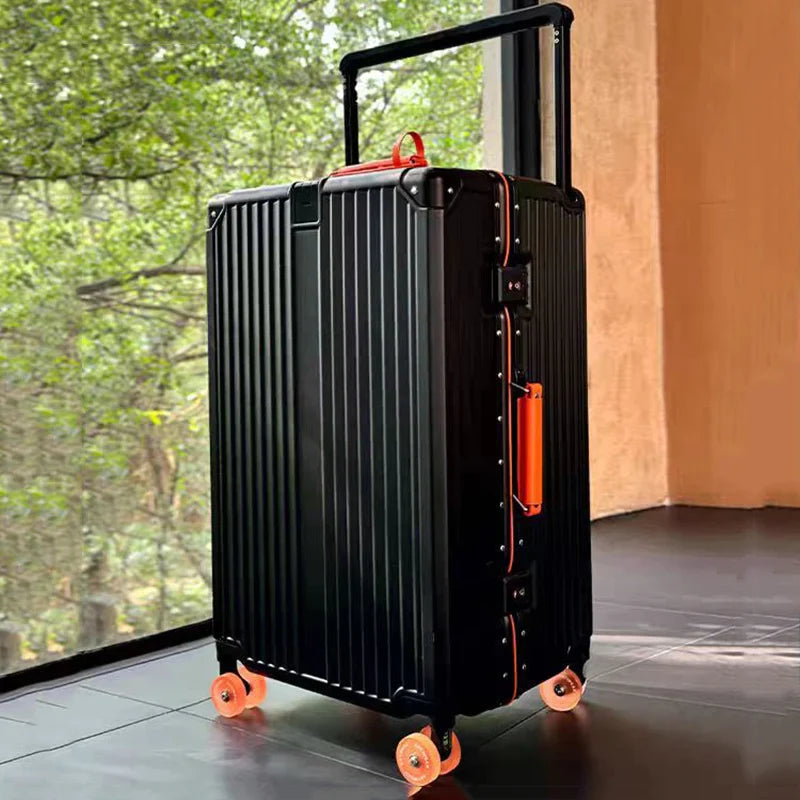 Hard-shell suitcase – Valencia Voyager-Black Orange-S (39 L)-State of Style