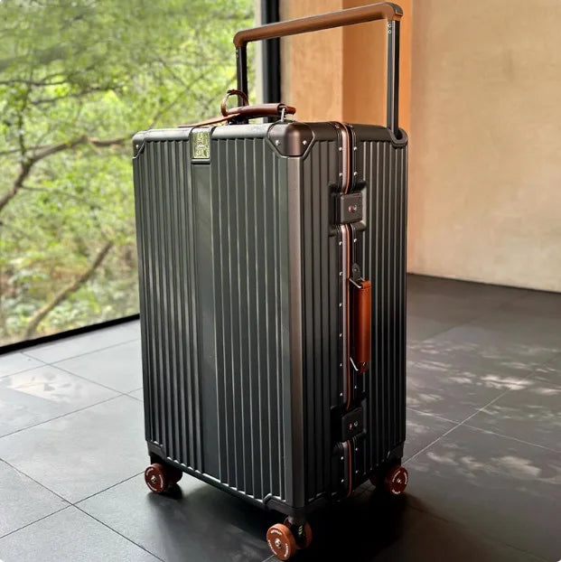 Hard-shell suitcase – Valencia Voyager-Grey Brown-M (65 L)-State of Style