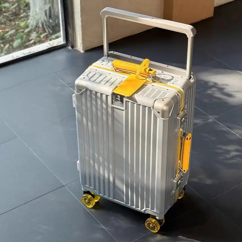 Hard-shell suitcase – Valencia Voyager-Silver Yellow-S (39 L)-State of Style