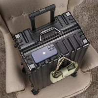 Hard shell suitcase with aluminium frame – Vilnius-Black-S (42 L)-State of Style