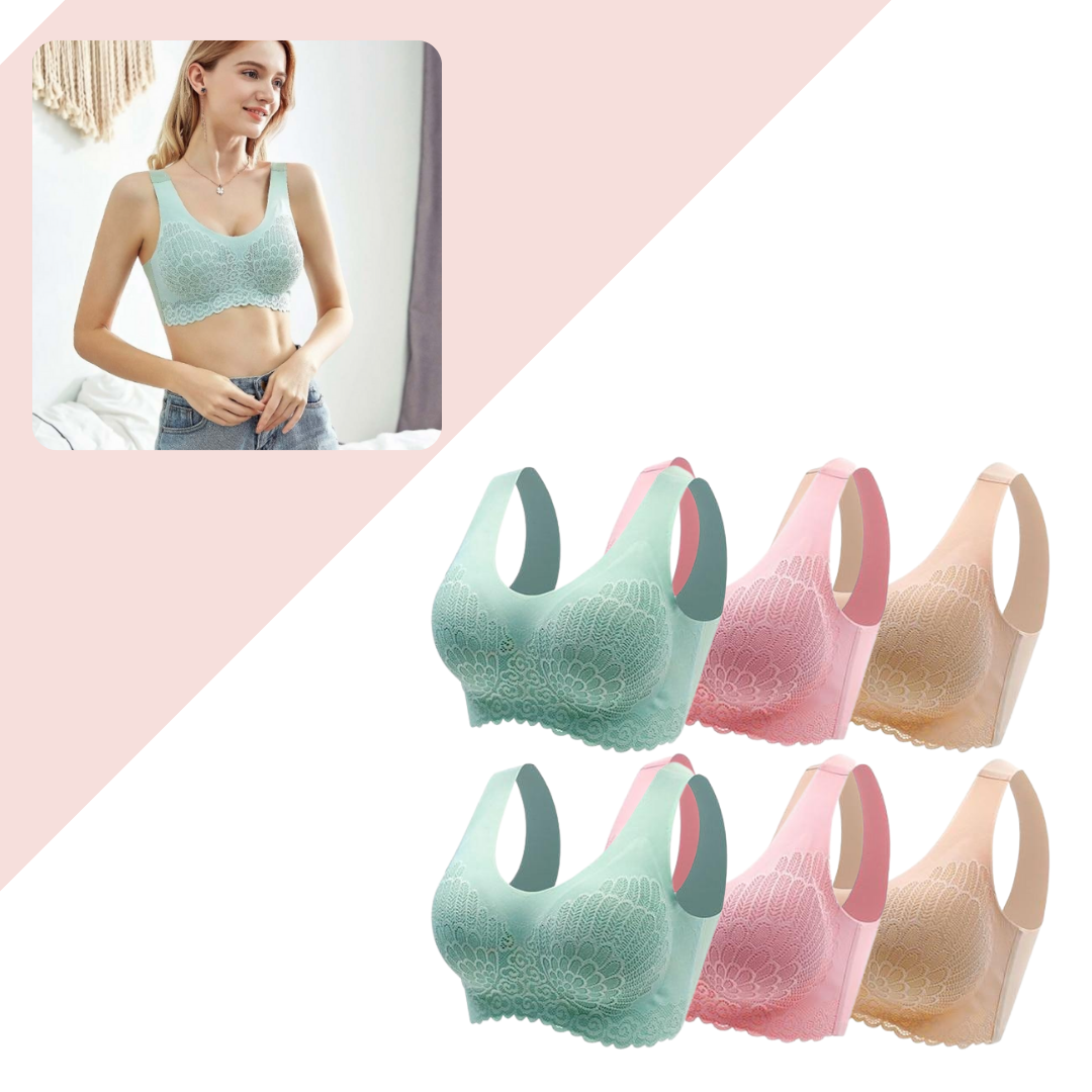 HardBra | Women's Comfortable & Supportive Everyday Bra-Mixed: Pink Beige Green-M-State of Style