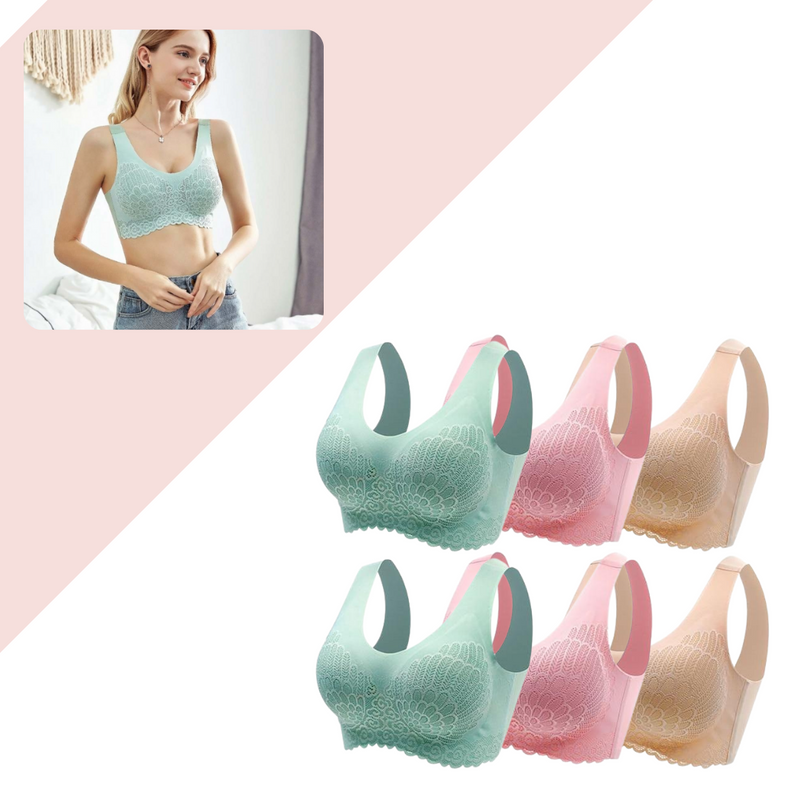 HardBra | Women's Comfortable & Supportive Everyday Bra-Mixed: Pink Beige Green-M-State of Style