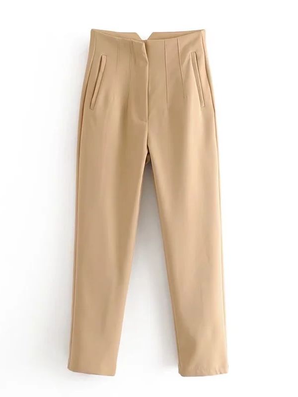 HarleenPants | Women's Stylish & Comfortable Trousers-Khaki-XS-State of Style