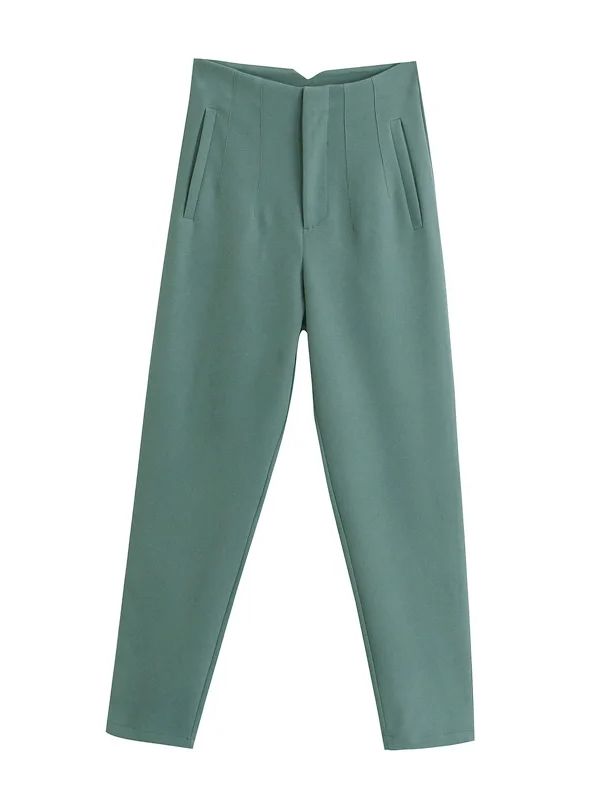 HarleenPants | Women's Stylish & Comfortable Trousers-Olive Green-XS-State of Style