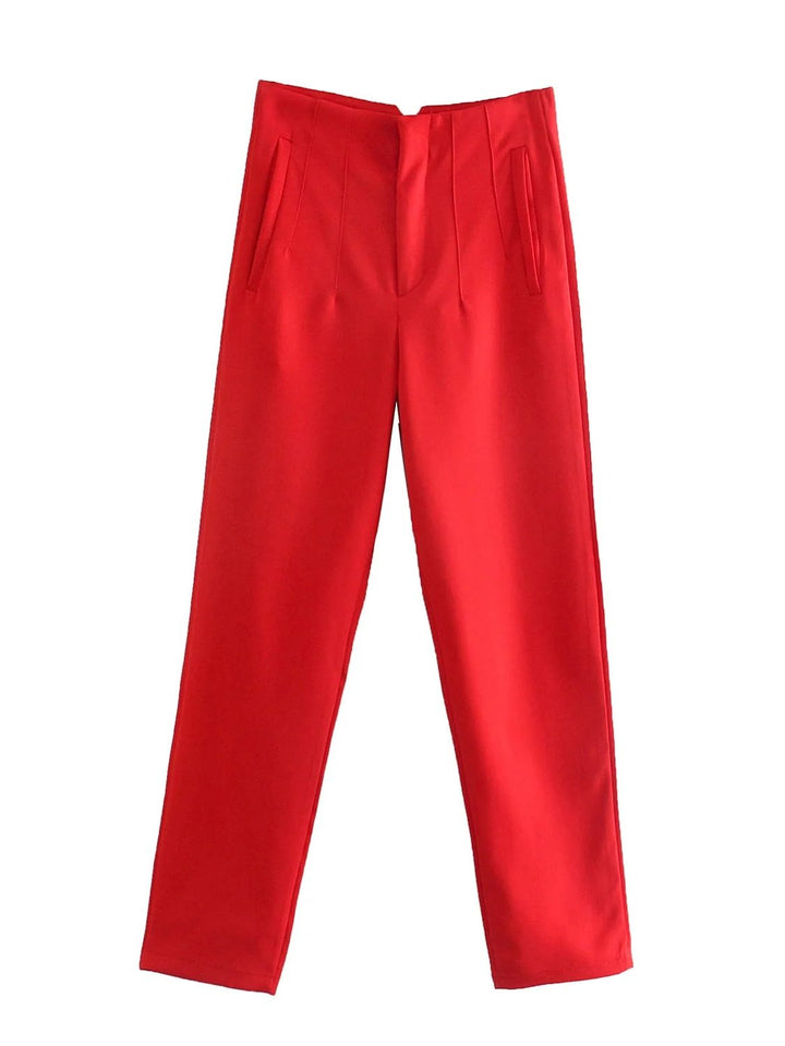 HarleenPants | Women's Stylish & Comfortable Trousers-Red-XS-State of Style